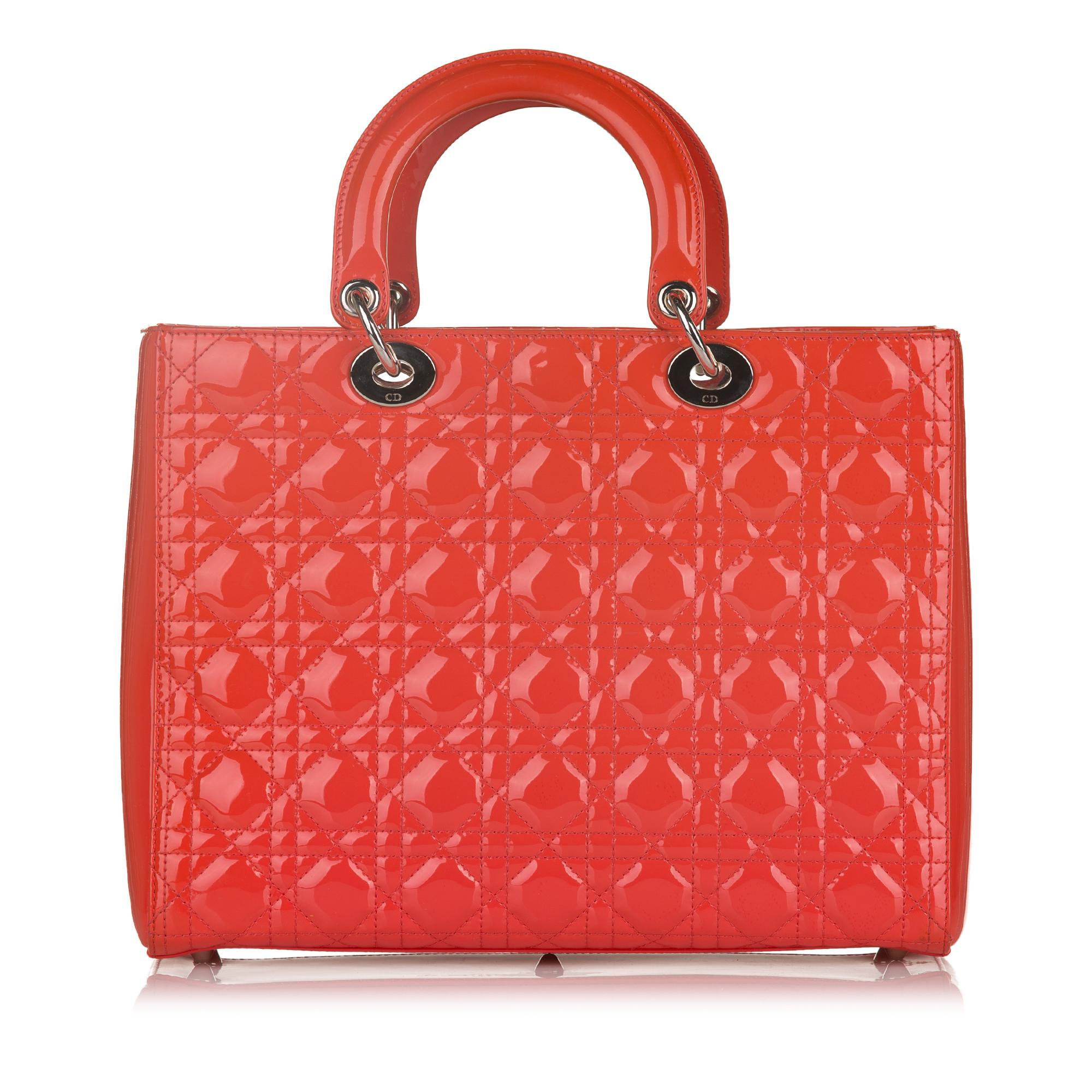 Dior Large Cannage Dior Patent Leather Handbag (SHG-32616)