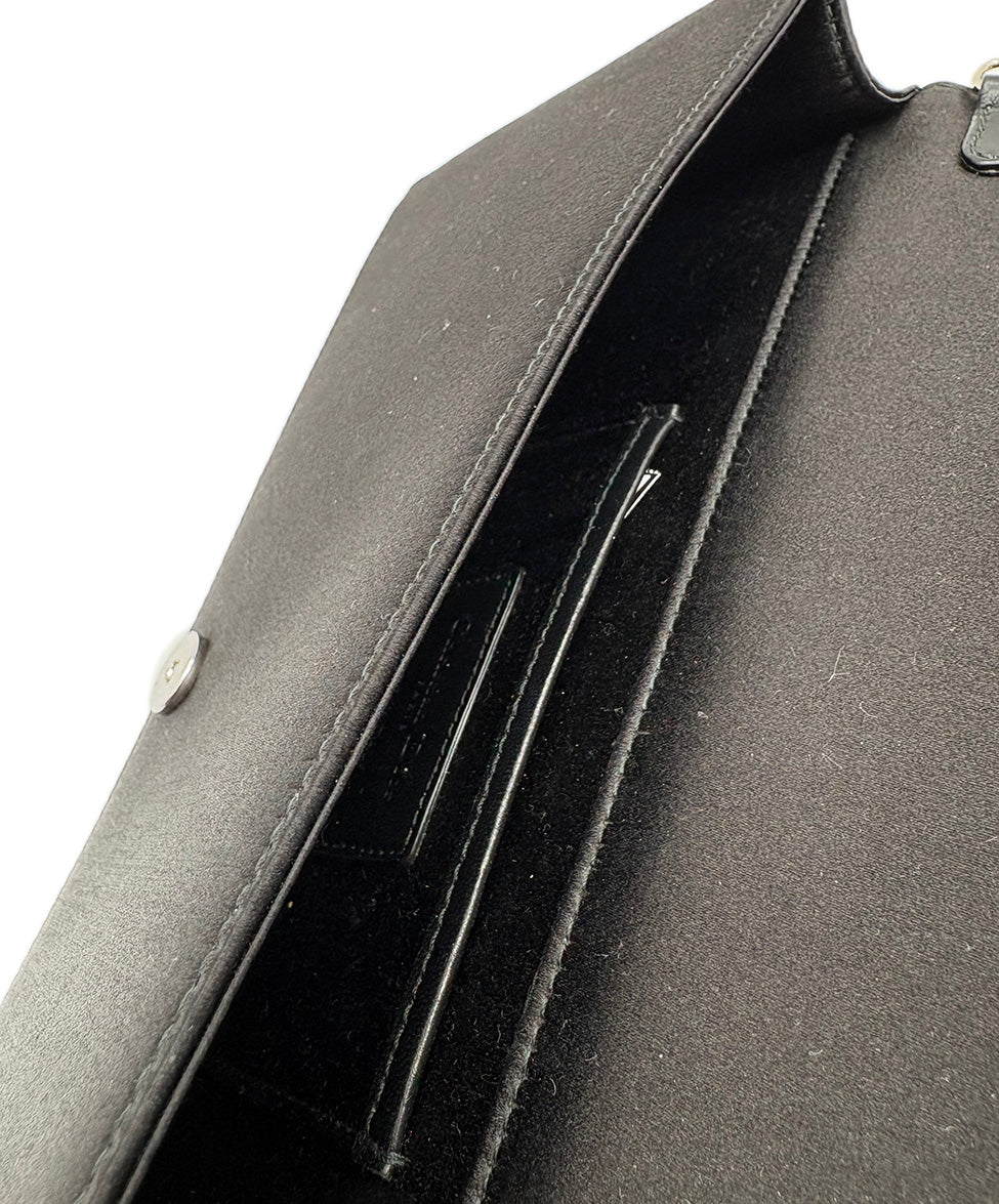 Christian Dior Black Crystal Cannage Clutch