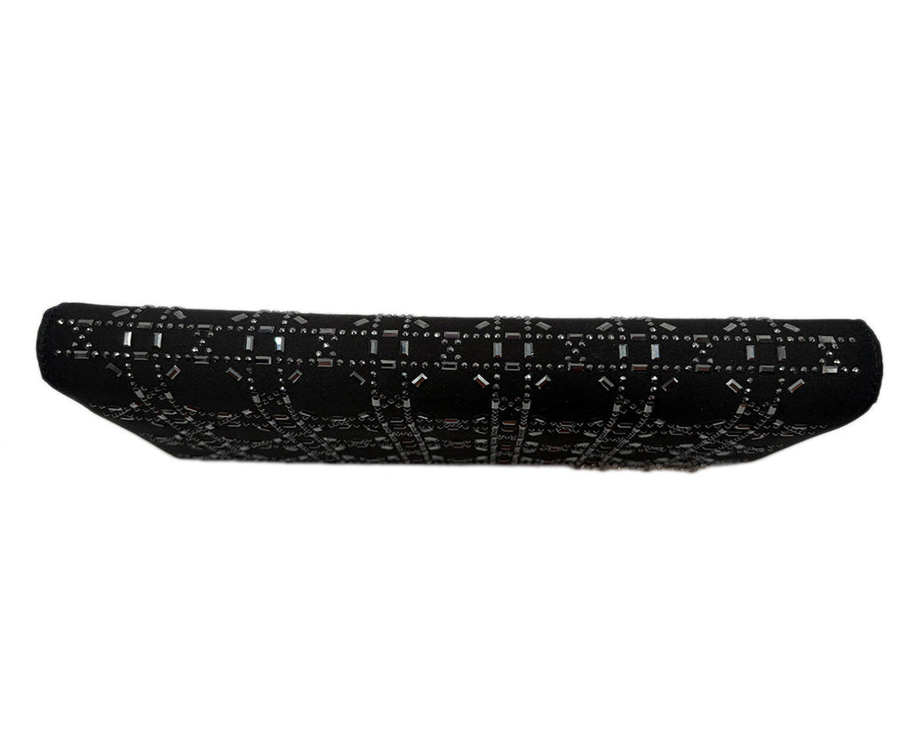 Christian Dior Black Crystal Cannage Clutch
