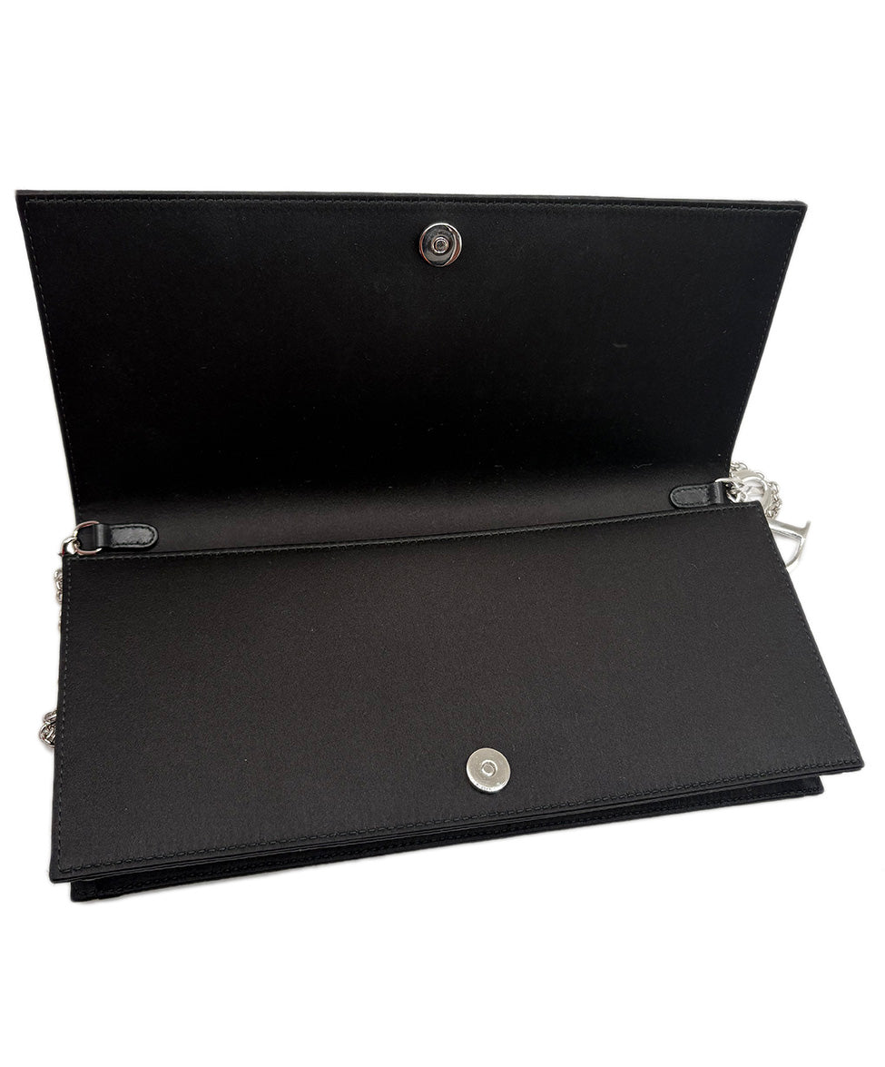 Christian Dior Black Crystal Cannage Clutch