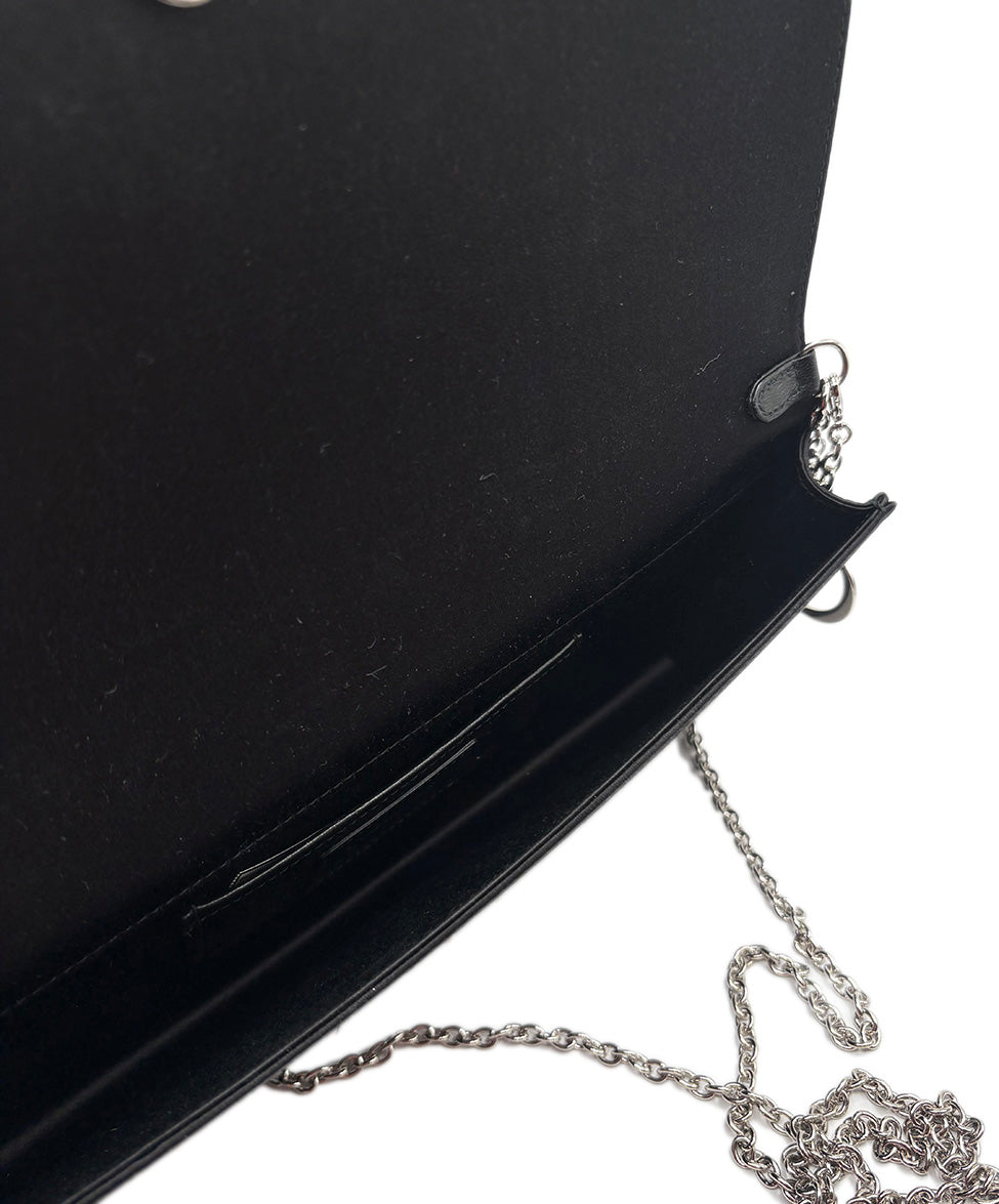 Christian Dior Black Crystal Cannage Clutch