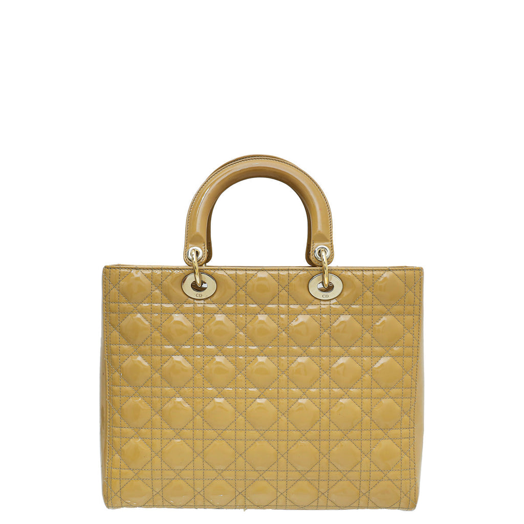 Dior Lady Dior Leather Handbag Beige