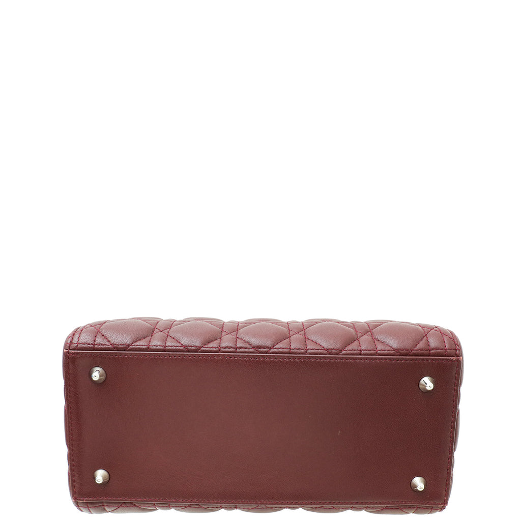 Dior Lady Dior Burgundy Handbag Burgundy