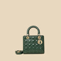 Dior Lady Dior Leather Handbag Green