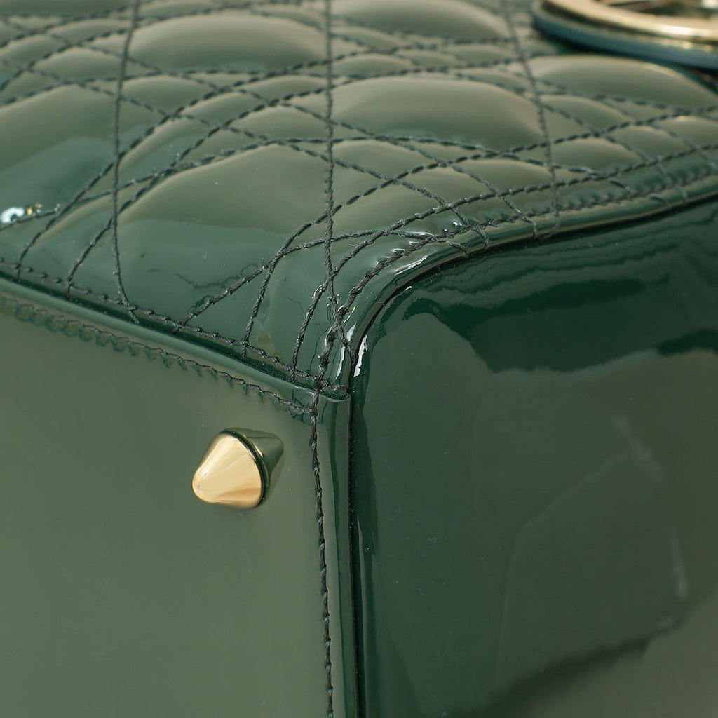 Dior Lady Dior Leather Handbag Green