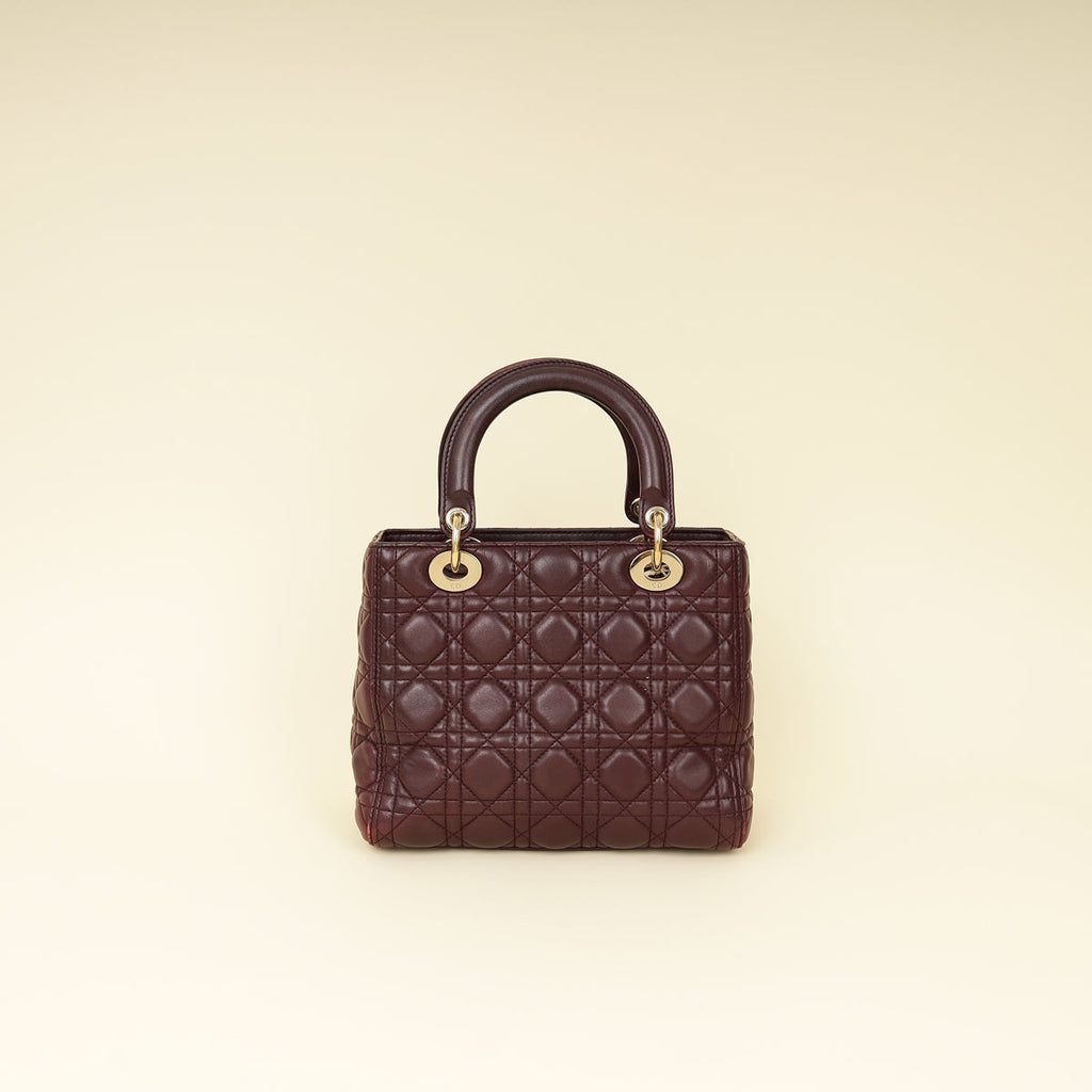 Dior Lady Dior Burgundy Handbag Style 3