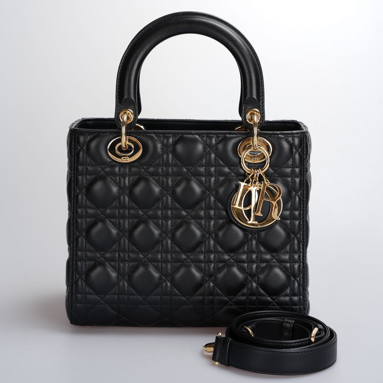 Dior Lady Dior Cannage Black Handbag Style 10