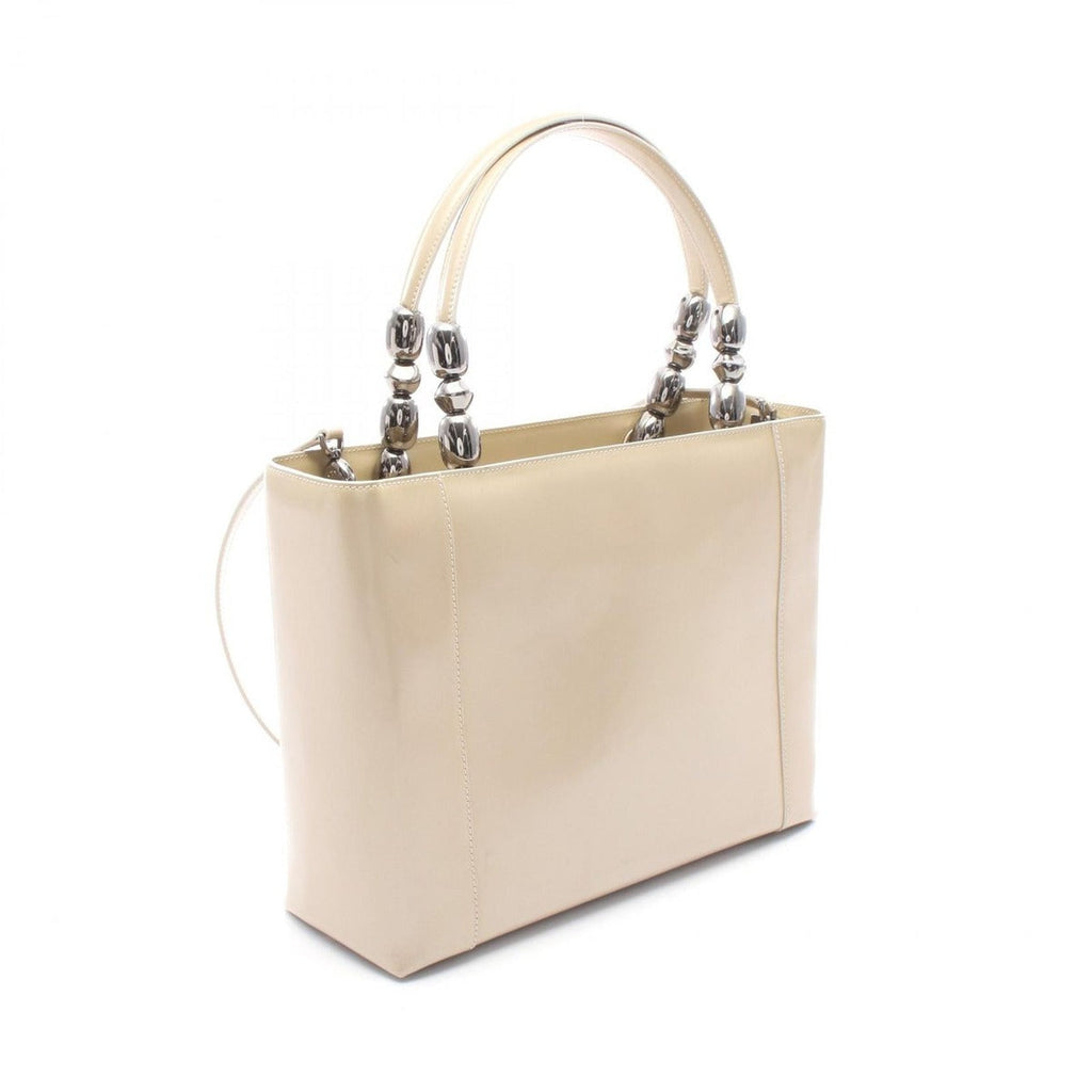 Dior Handbag Maris Pearl Beige Patent Leather 2-Way