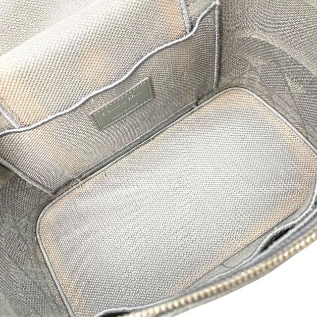 Christian Dior Cannage Vanity Handbag Logo Canvas Gray