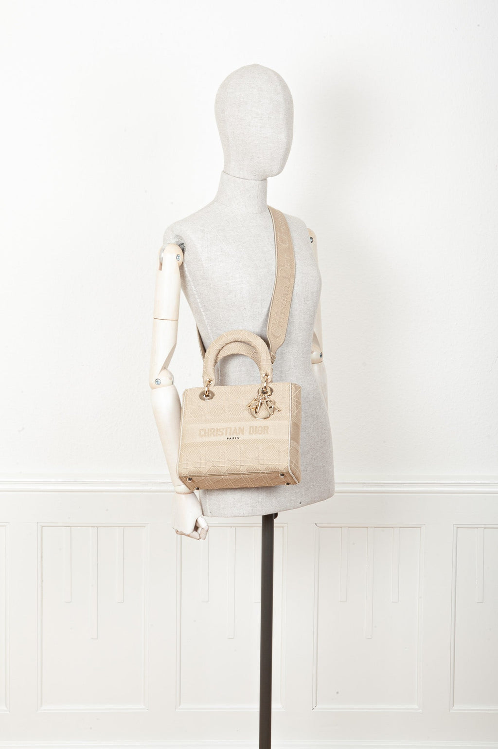Dior Lady Dior Canvas Handbag