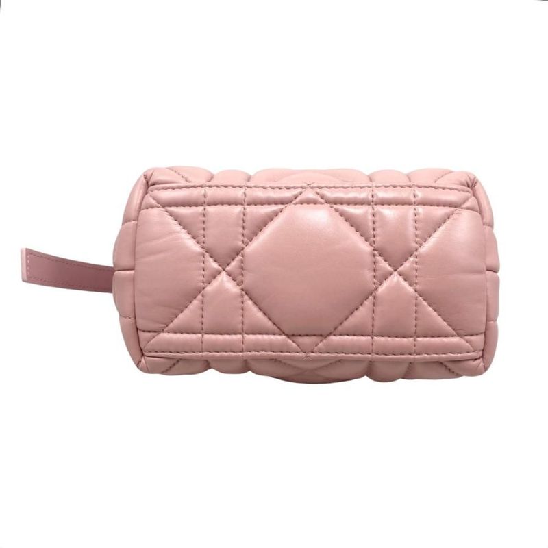 Christian Dior Handbag Nomad Pouch Small S5553 Omig Pink Gold Hardware