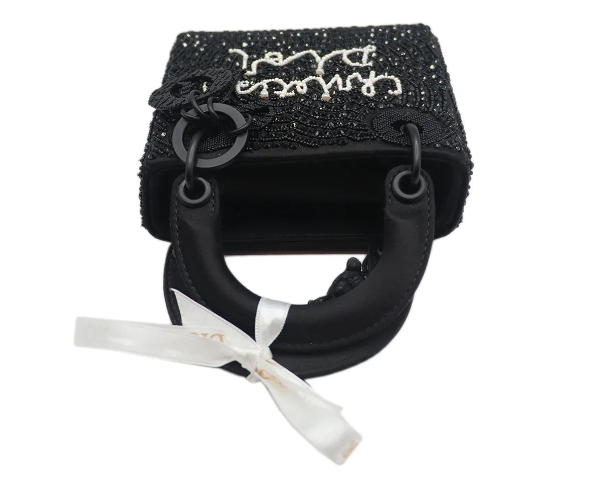 Mini Dior Black Beaded Handbag