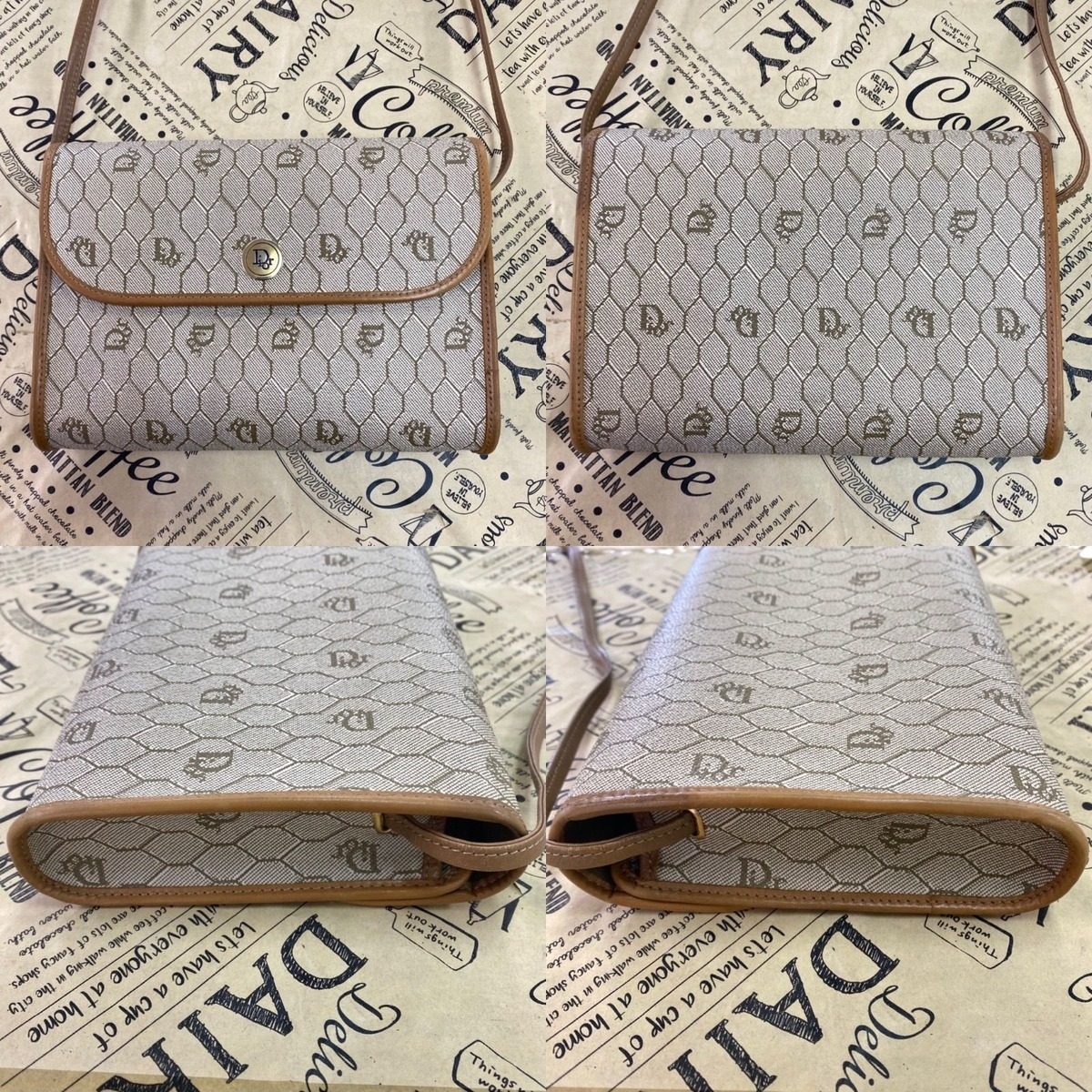 Dior Shoulder Bag Pochette Trotter White Travel