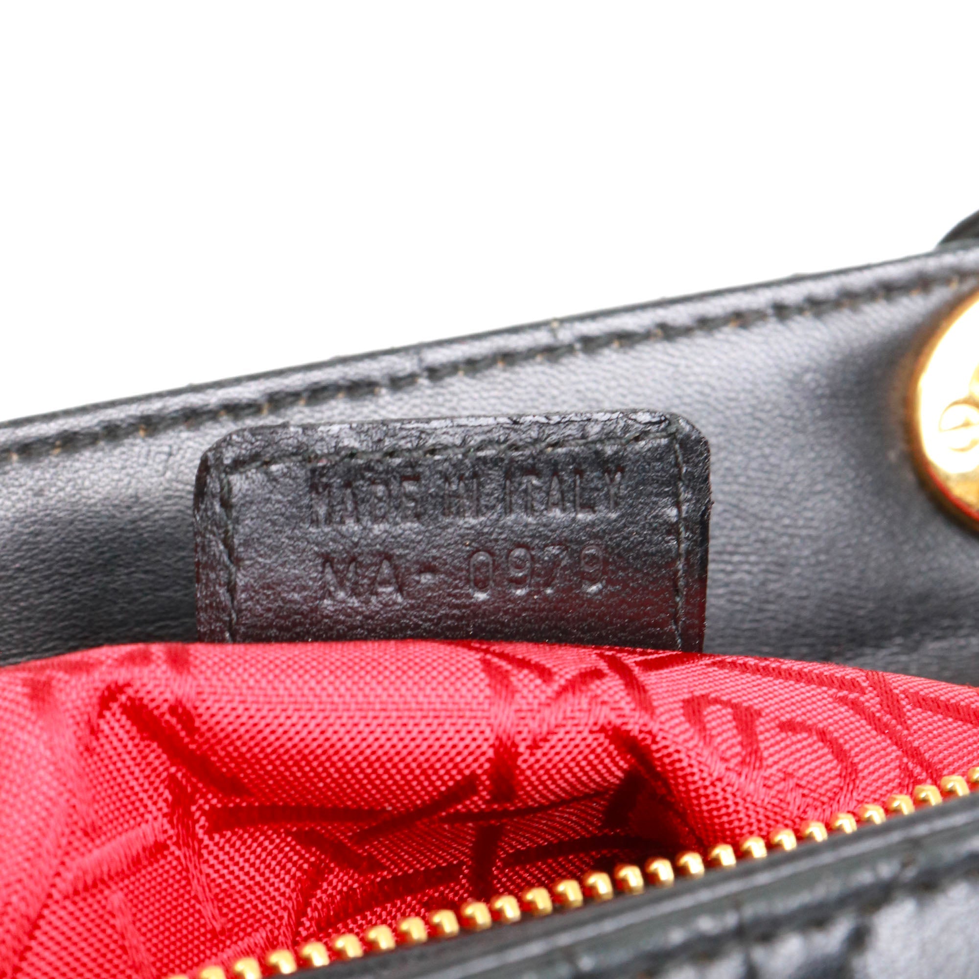 DIOR - Lady Dior large handbag in vintage black quilted leather