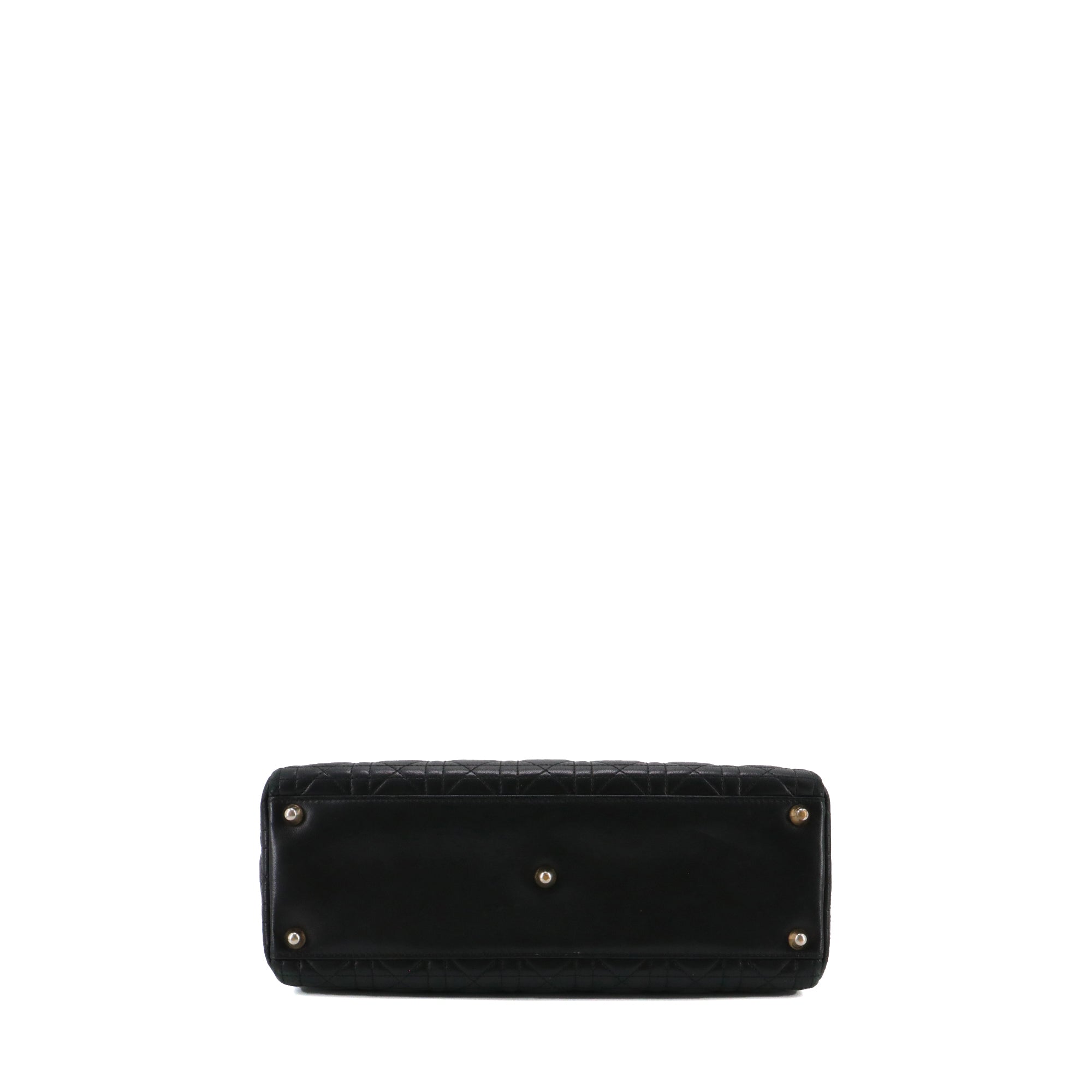 DIOR - Large Lady Dior handbag in vintage black cannage leather