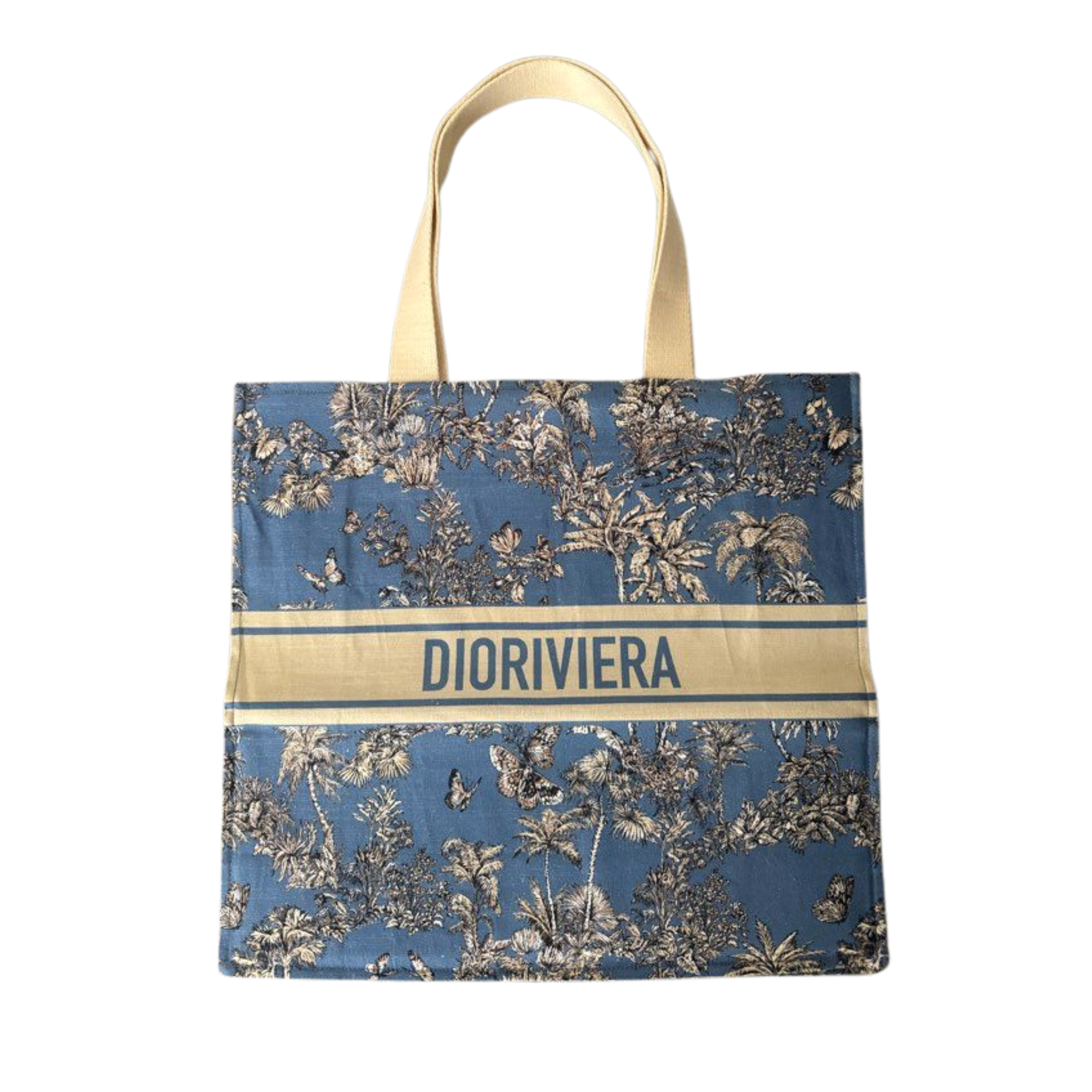Dior Christian Dior Butterfly & Floral Dioriviera Tote Bag - Blue