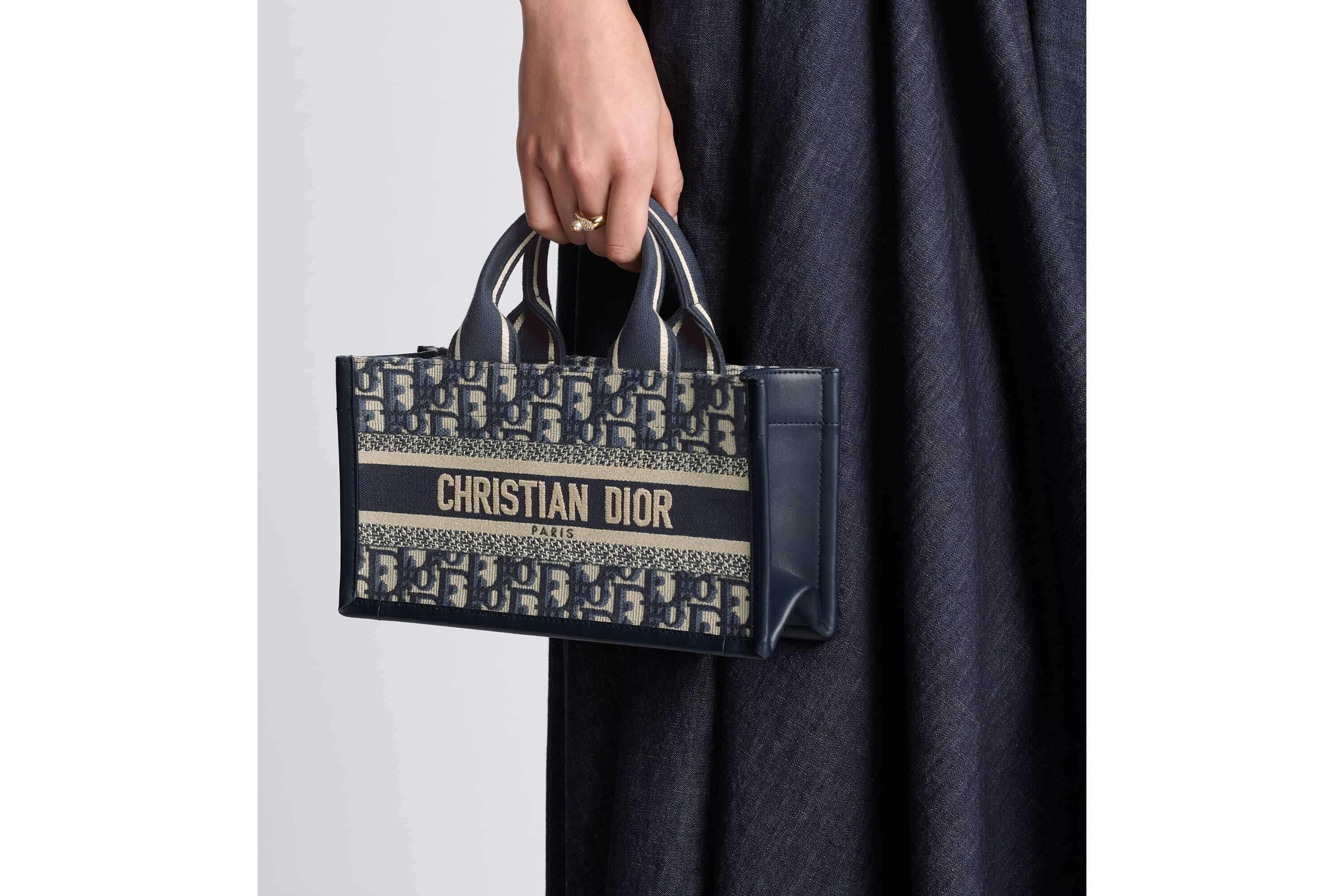 Dior Book Tote Leather Canvas Tote Bag