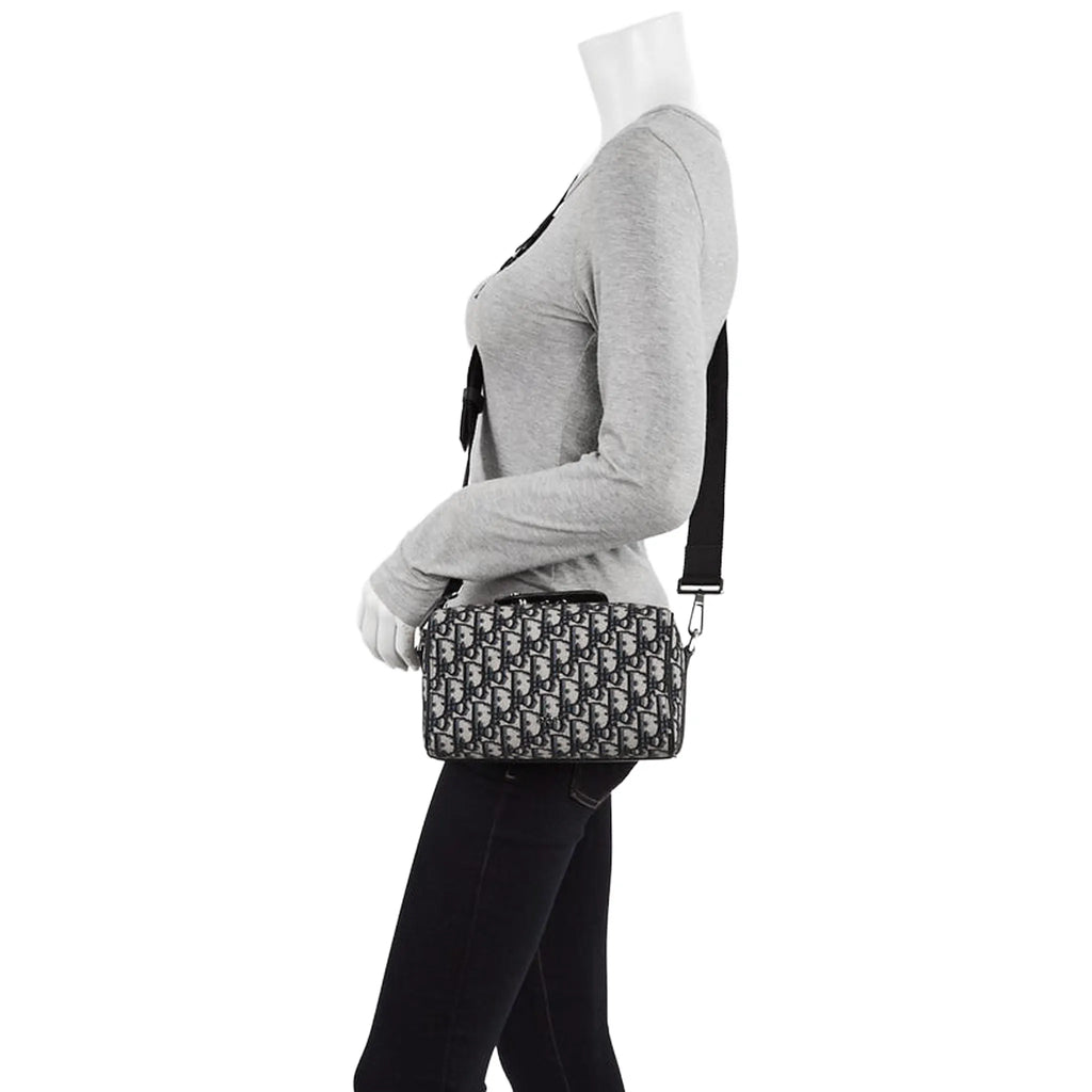 Dior Lingot 22 Oblique Black Beige Messenger Bag