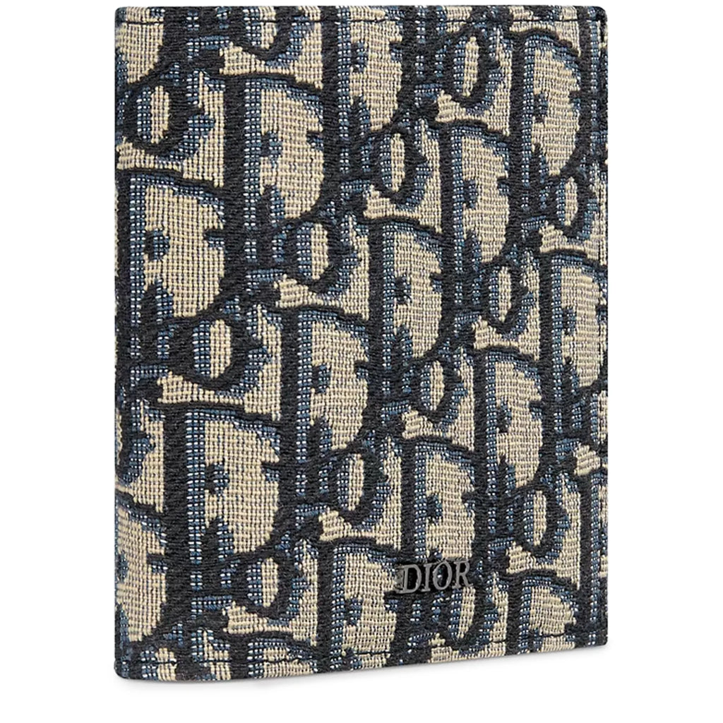 Dior Oblique Jacquard Beige and Black Vertical Bifold Wallet