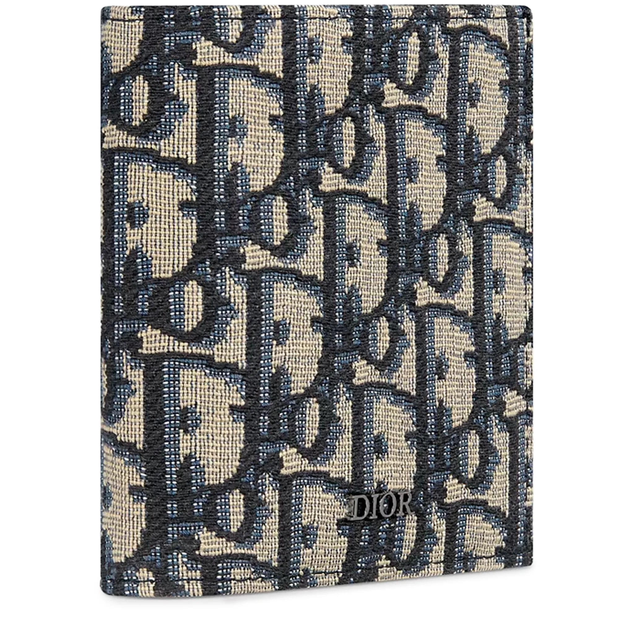 Dior Oblique Jacquard Beige and Black Vertical Bifold Wallet