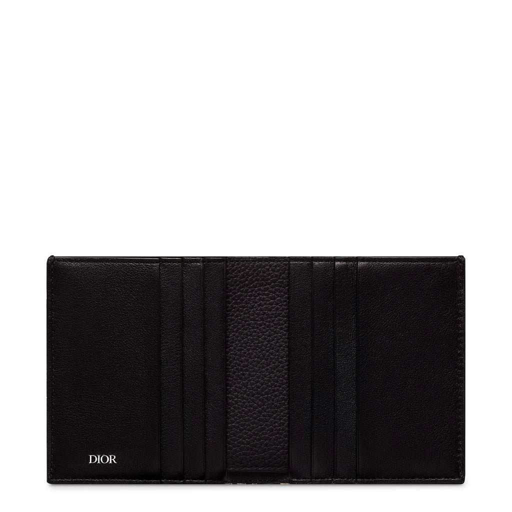 Dior Oblique Jacquard Beige and Black Vertical Bifold Wallet