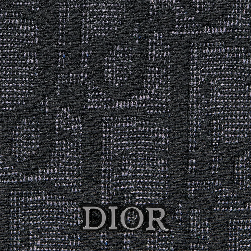 Dior Oblique Jacquard Black Vertical Bifold Wallet