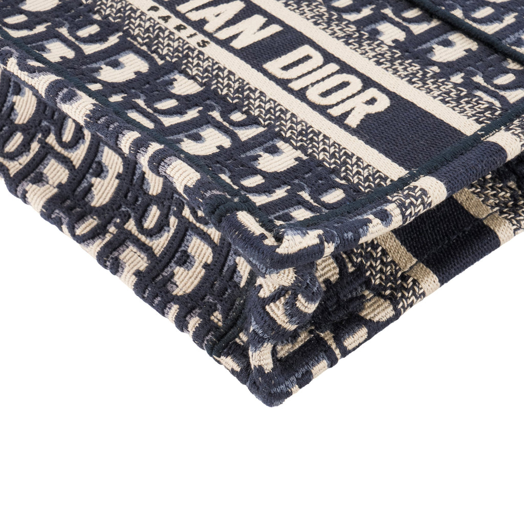 DIOR - Dior Mini Book Tote handbag in navy monogram canvas