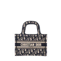 DIOR - Dior Mini Book Tote handbag in navy monogram canvas