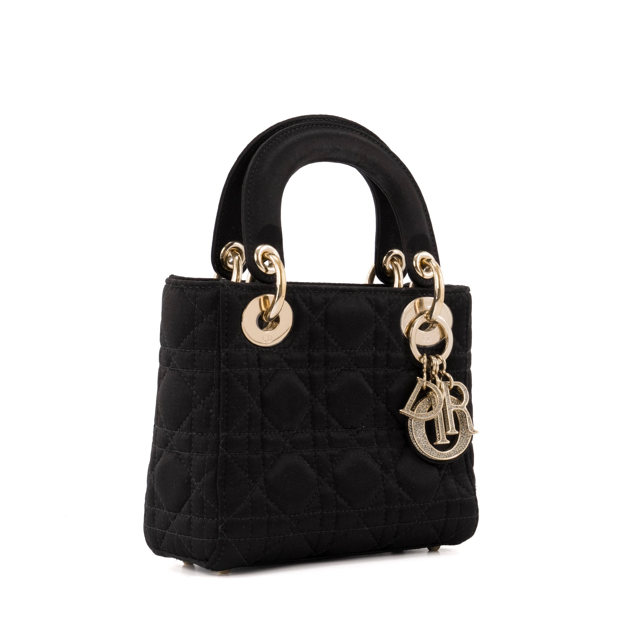 DIOR - Lady Dior Christal Mini Dior handbag in black satin