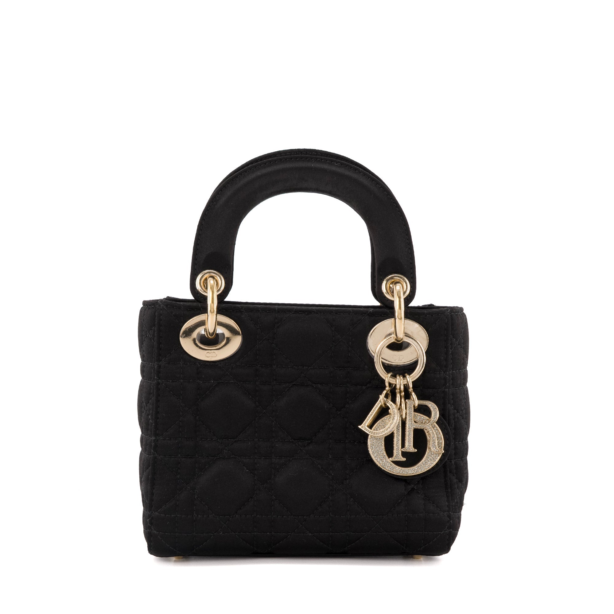DIOR - Lady Dior Christal Mini Dior handbag in black satin
