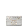 DIOR - Montaigne Pouch handbag in silver micro cannage leather