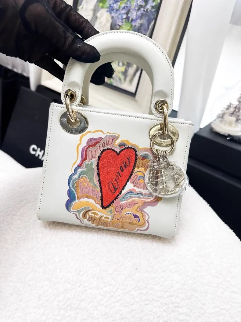 Dior Valentine's Day limited edition white Lady Dior bag