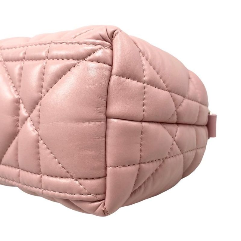 Christian Dior Handbag Nomad Pouch Small S5553 Omig Pink Gold Hardware