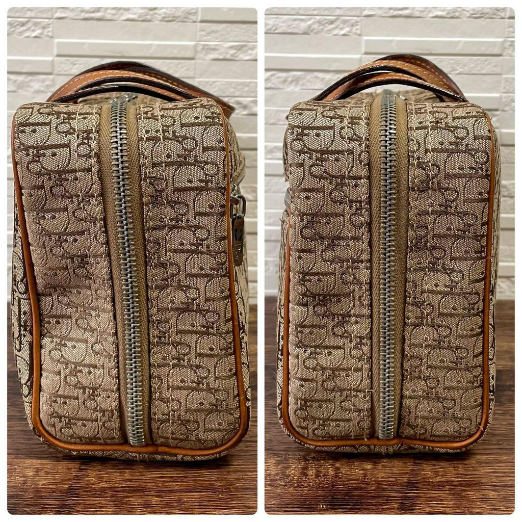 Dior Trotter Canvas Hand Bag Boston Brown