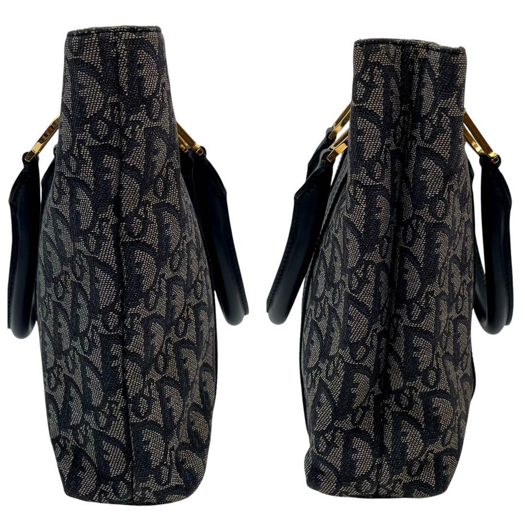 Dior Trotter Canvas Leather Hand Tote Navy
