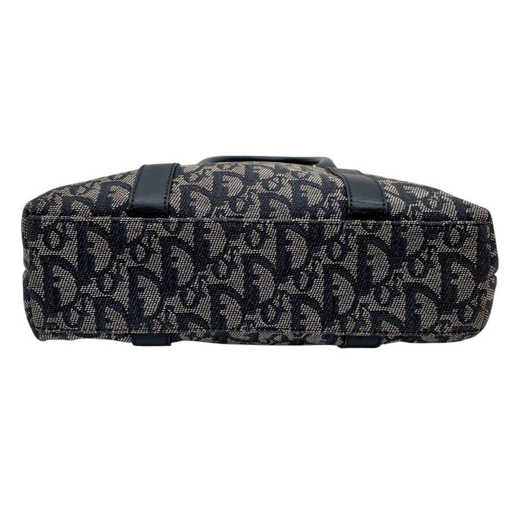 Dior Trotter Canvas Leather Hand Tote Navy