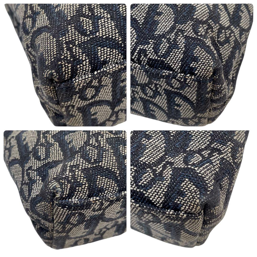 Dior Trotter Canvas Leather Hand Tote Navy