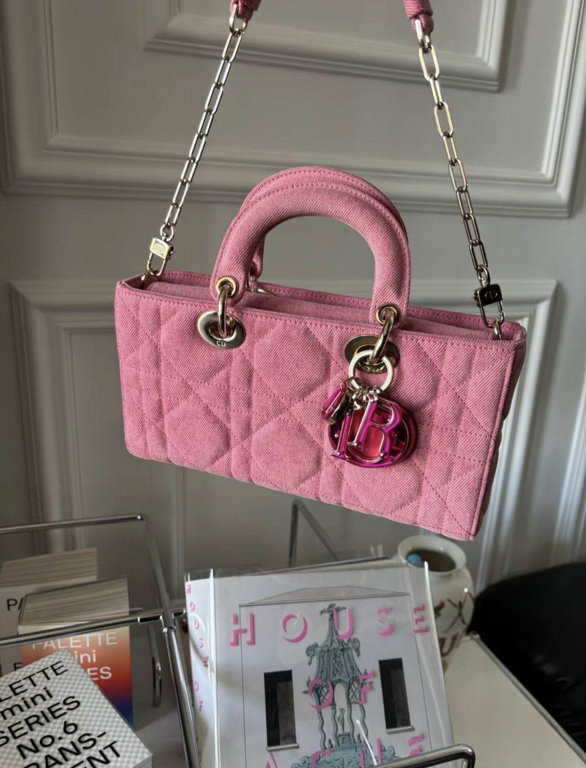 CHRISTIAN DIOR Denim Macrocannage Lady D-Joy Pink