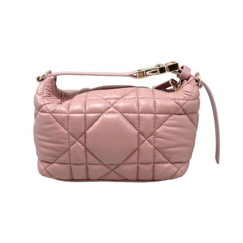 Christian Dior Handbag Nomad Pouch Small S5553 Omig Pink Gold Hardware
