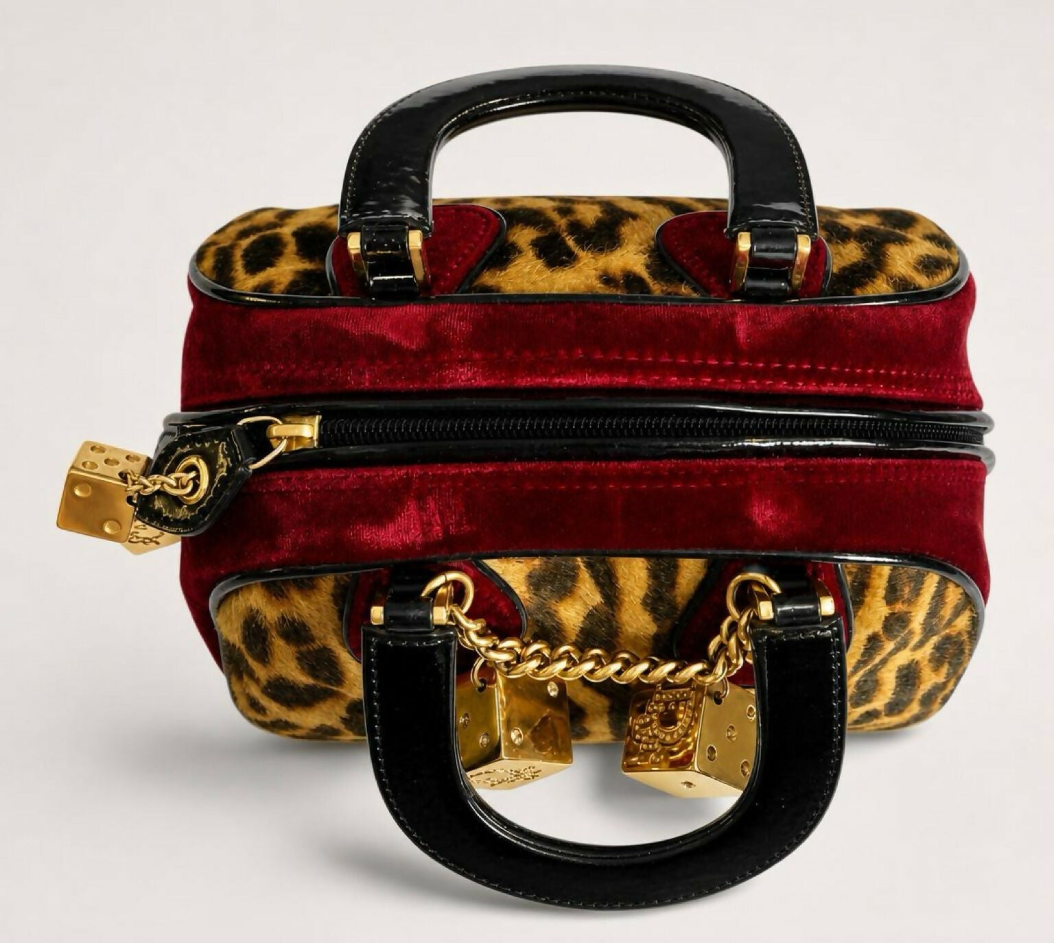 RARE MINI VINTAGE CHRISTIAN DIOR 2004 LEOPARD CHEETA DICE GAMBLER BAG GHW