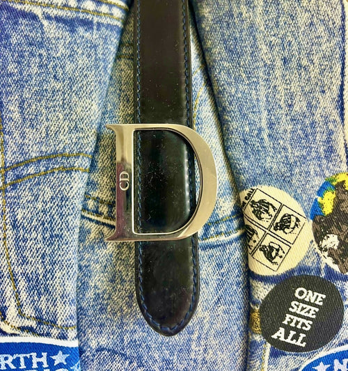 CHRISTIAN DIOR 2001 LARGE DENIM SPEEDWAY “Miss Diorella” SADDLE HANDBAG