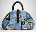 CHRISTIAN DIOR 2001 LARGE DENIM SPEEDWAY “Miss Diorella” SADDLE HANDBAG