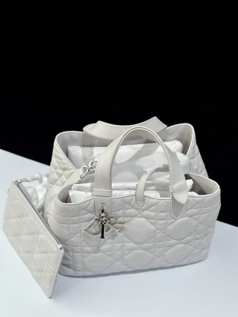 Dior Toujours Medium Soft Grey, with Silver hardware